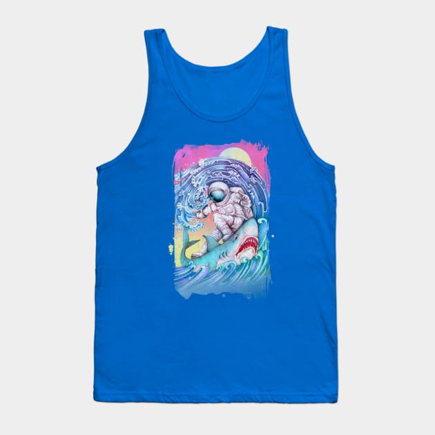 Shark Surfer Tank Top by Villainmazk